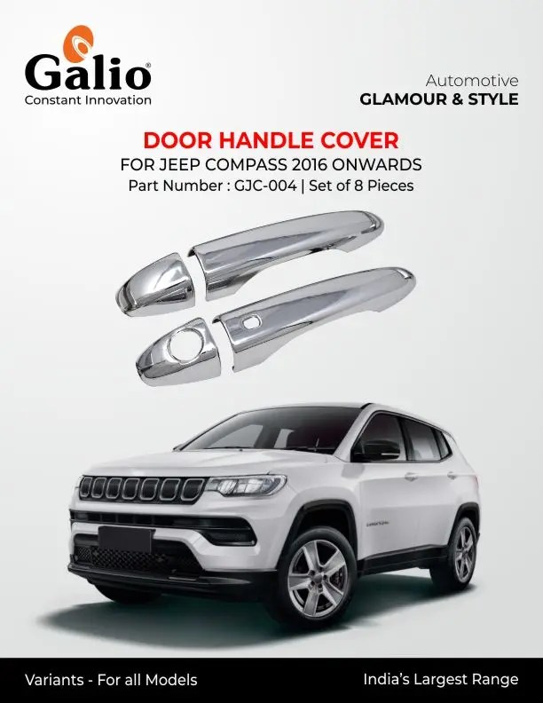 Shop Chrome Finish Door Handle Cover for Jeep Compass Superfluousmart