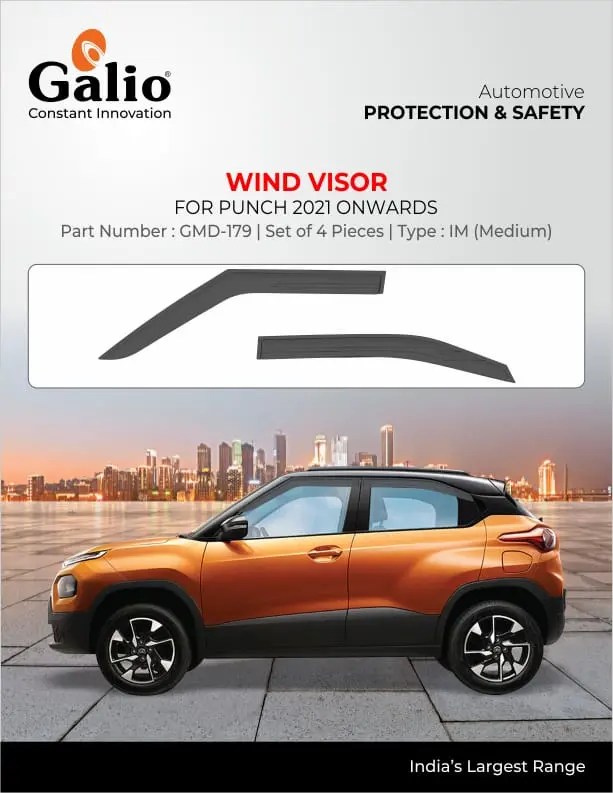 Buy black finish door visor for tata punch Superfluous Mart