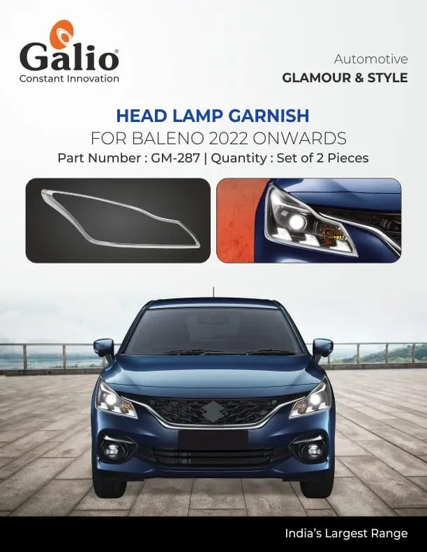 Buy Chrome Finish Head Lamp Garnish for Maruti Suzuki Baleno