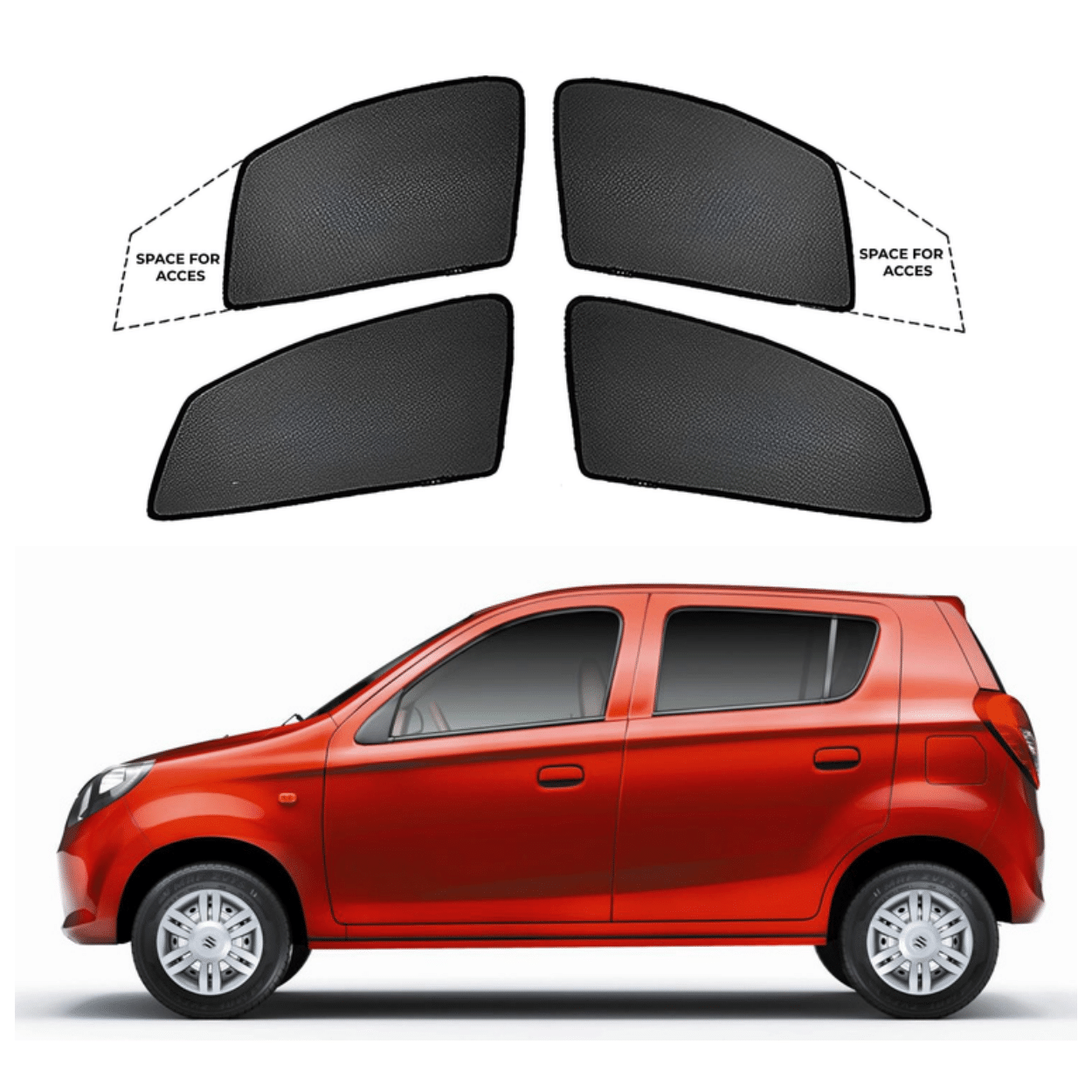 Shop Black Sun Shade window for Maruti Suzuki Alto 800 Superfluous Mart