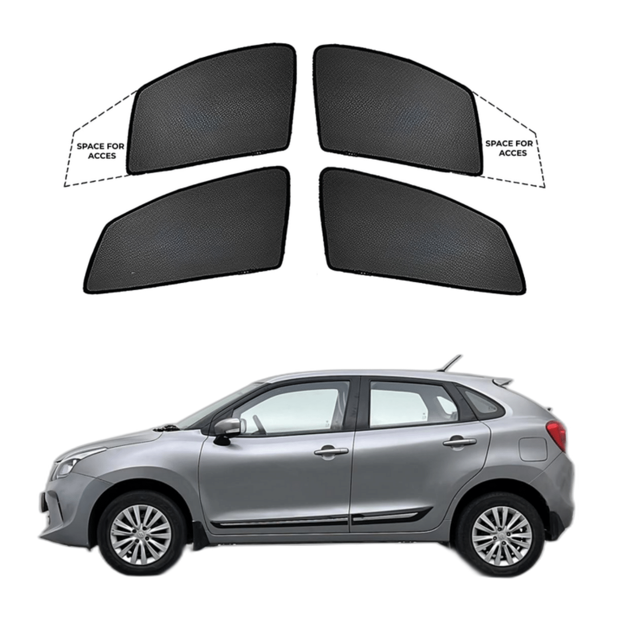 Shop Black Sun Shade window for Maruti Suzuki Baleno Old Superfluous Mart