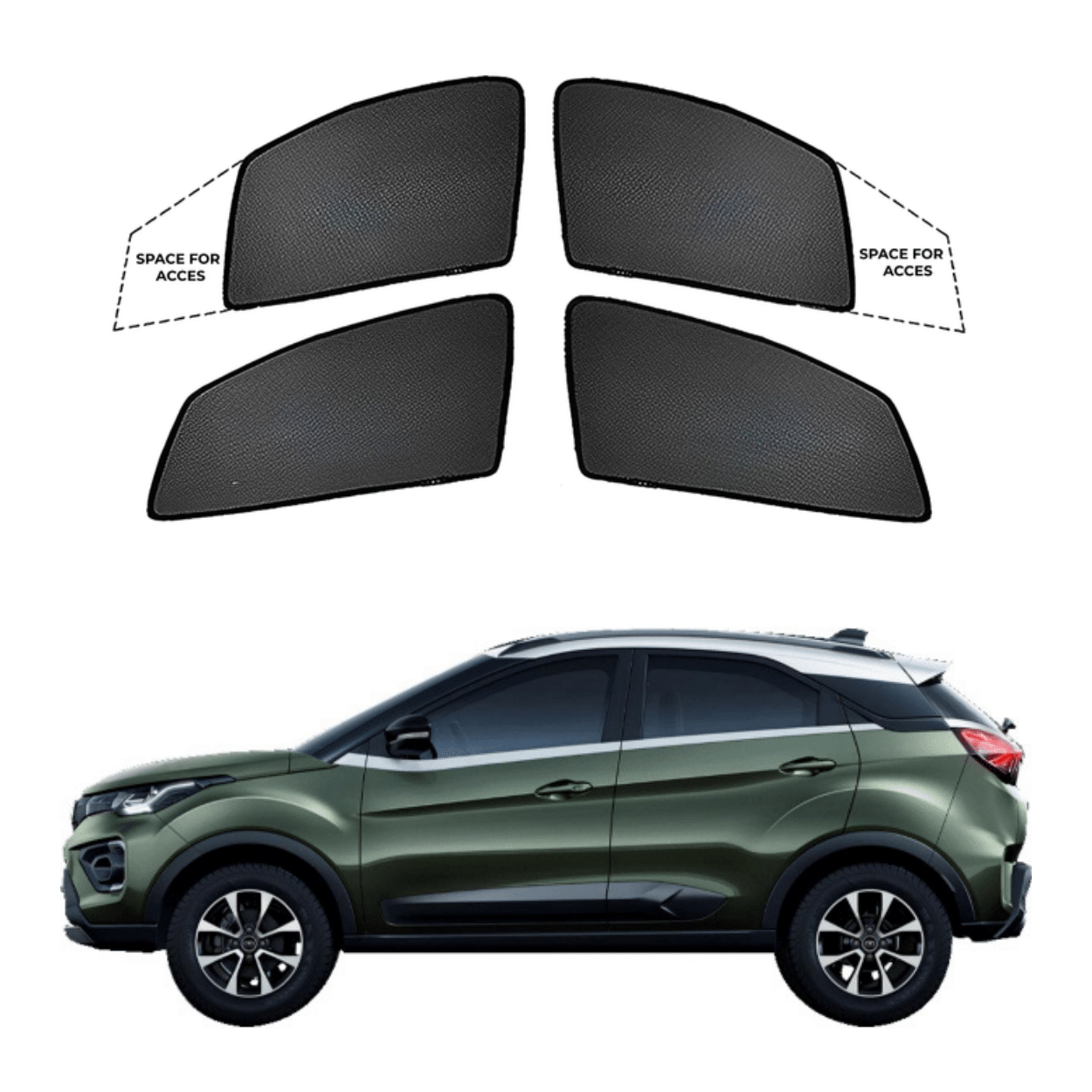 Shop Black Sun shade window for Tata Nexon Superfluous Mart