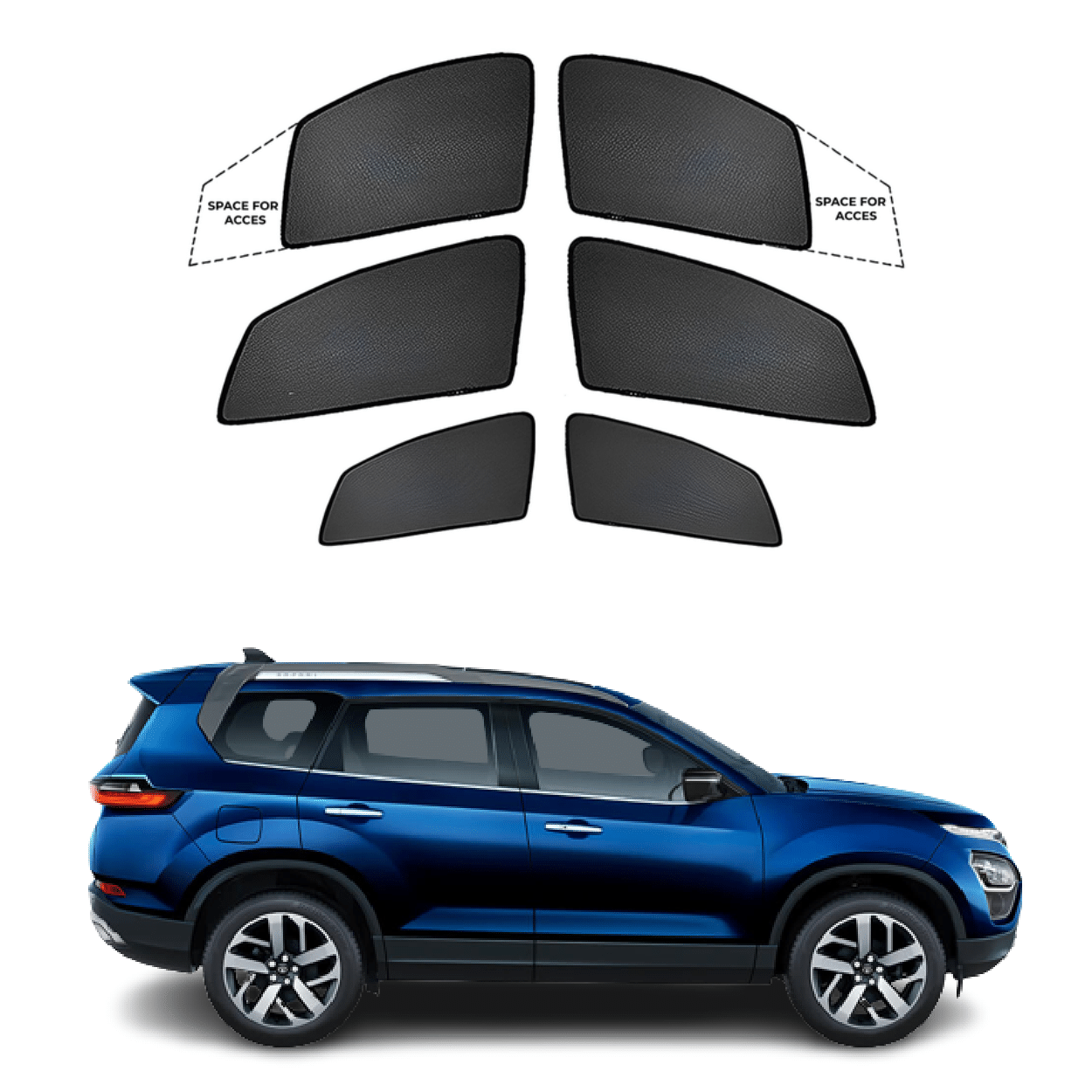 Shop Black Sun shade window for Tata Safari Superfluous Mart