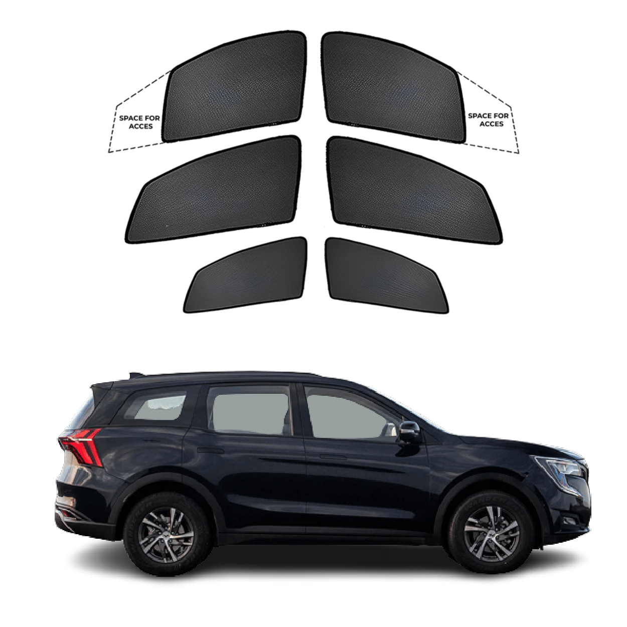 Shop Black Sun shade window for Mahindra XUV 700 Superfluous Mart