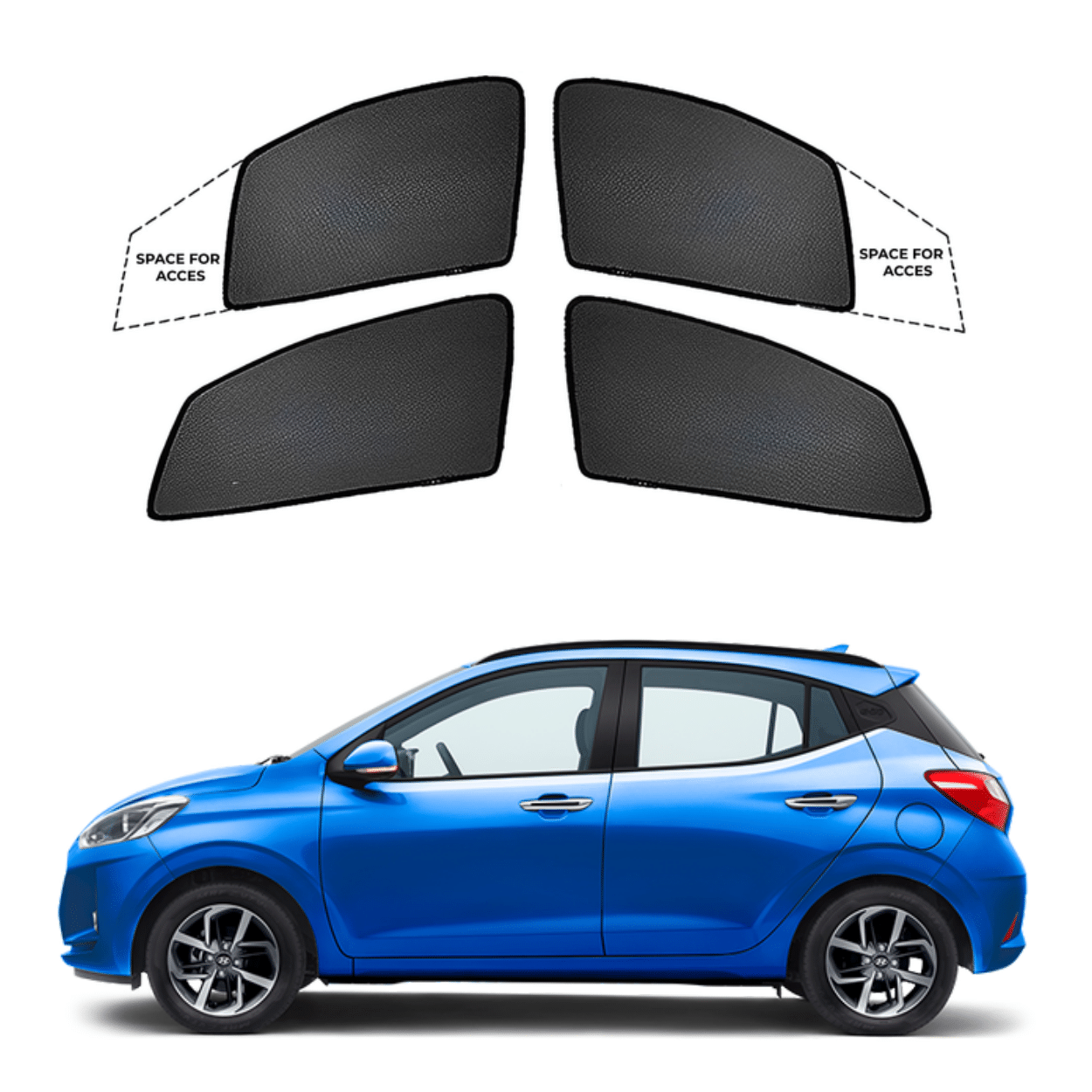 Shop Black Sun shade window for Hyundai I10 Nios Superfluous Mart