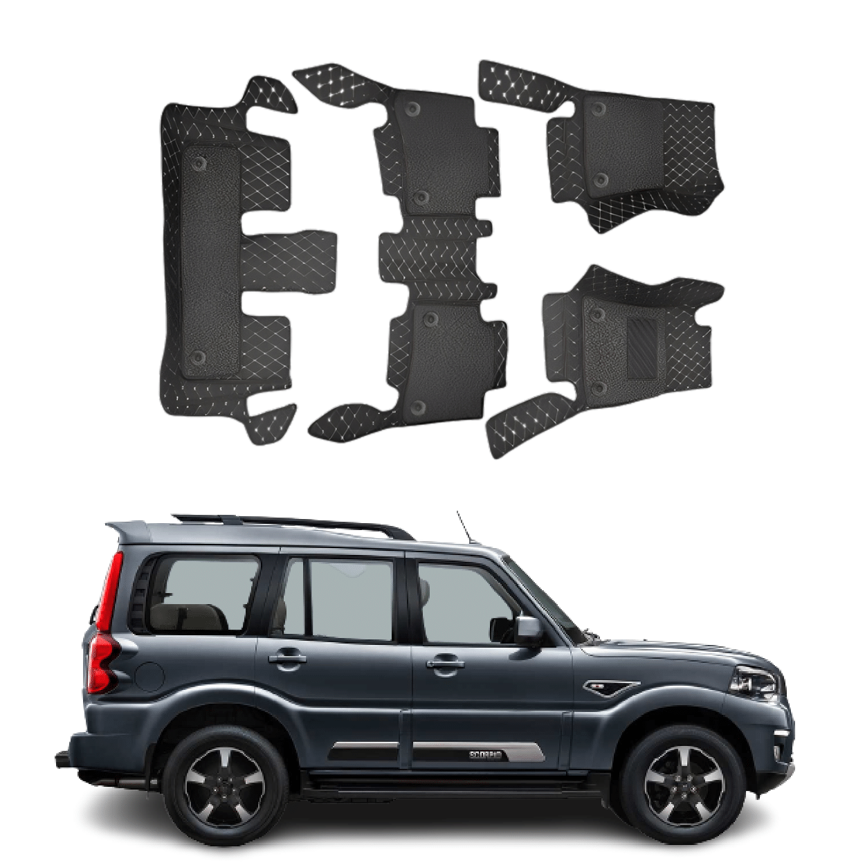 Buy 7D Car Floor Mats For Mahindra Scorpio classic Superfluous Mart