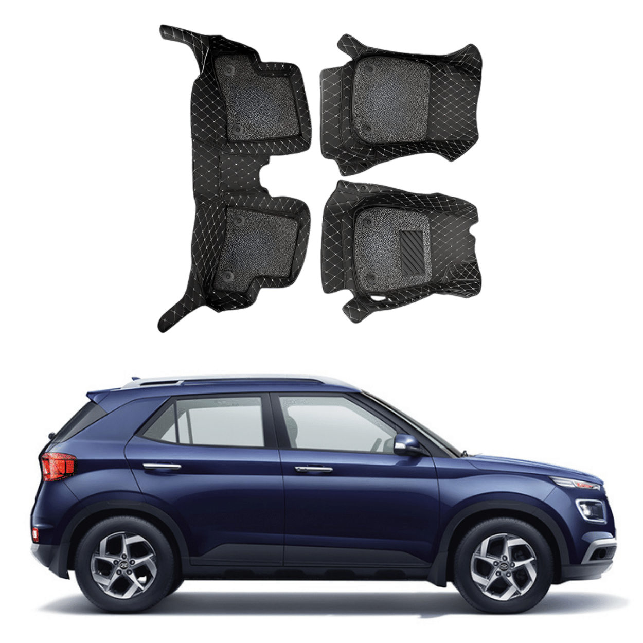 Buy 7D car floor mats for Hyundai Venue Superfluous Mart