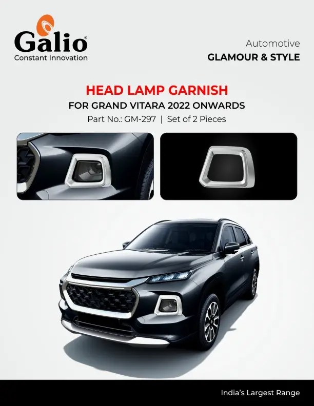 Buy Head Lamp Garnish Chrome Finish for Maruti Suzuki Grand Vitara