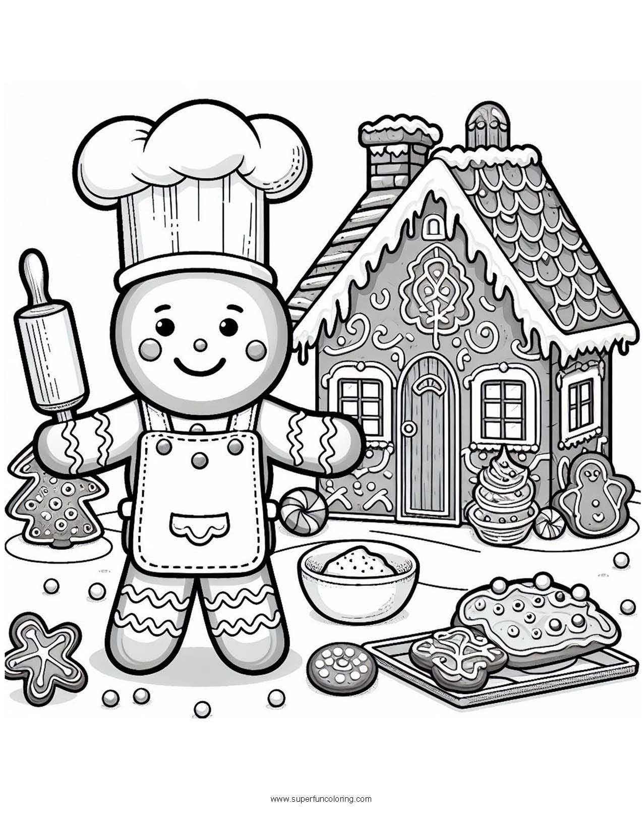 Gingerbread House Coloring Page Super Fun Coloring