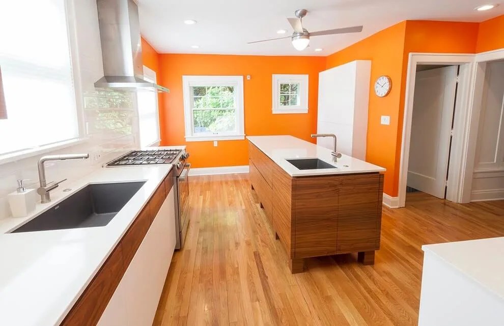 Cheerful and Trendy Orange Kitchen Design Ideas