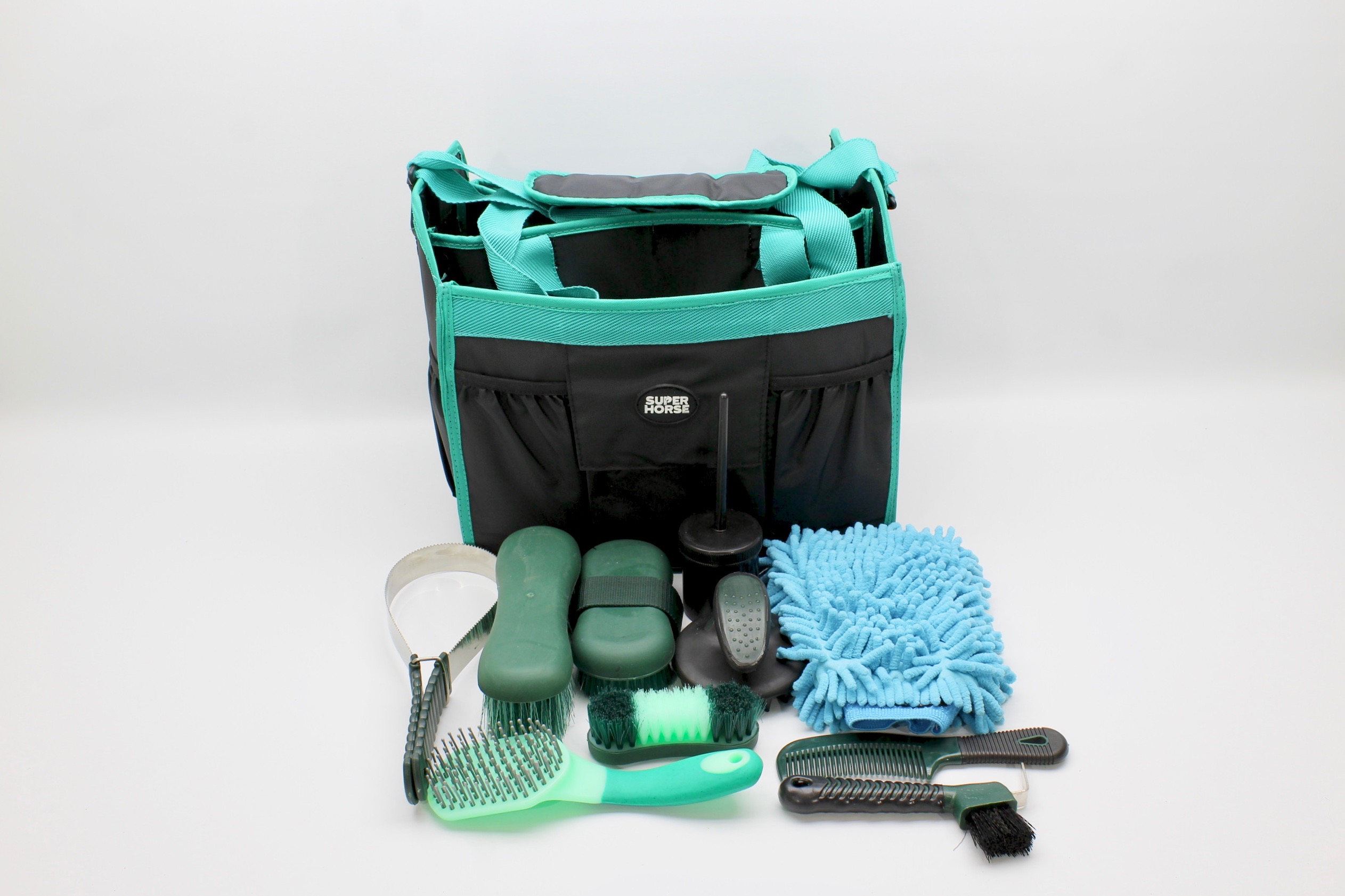 11 Piece Mega Wet/Dry Horse Grooming KitGreen Super Horse Saddlery