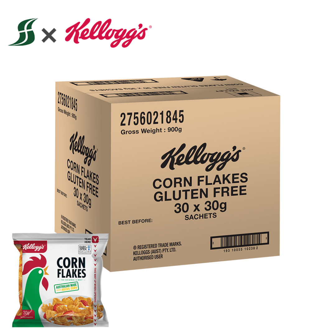 CEREAL CORNFLAKES GLUTEN FREE PC SACHET (30 X 30GM) KELLOGGS PC SACHET