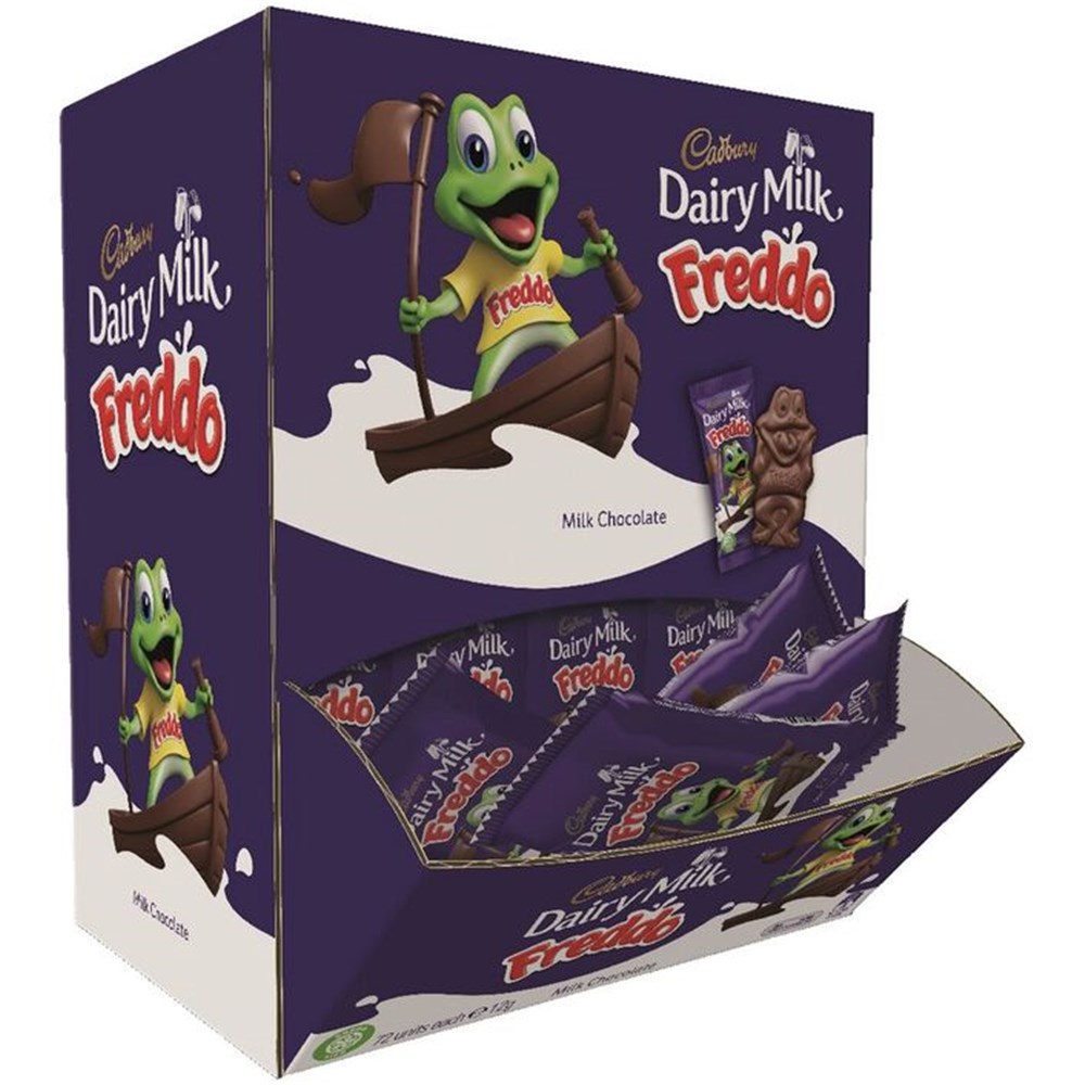CHOCOLATE FROG FREDDO MILK 72 X 15GM (4) CADBURY 72 X 15GM (4) CADBURY