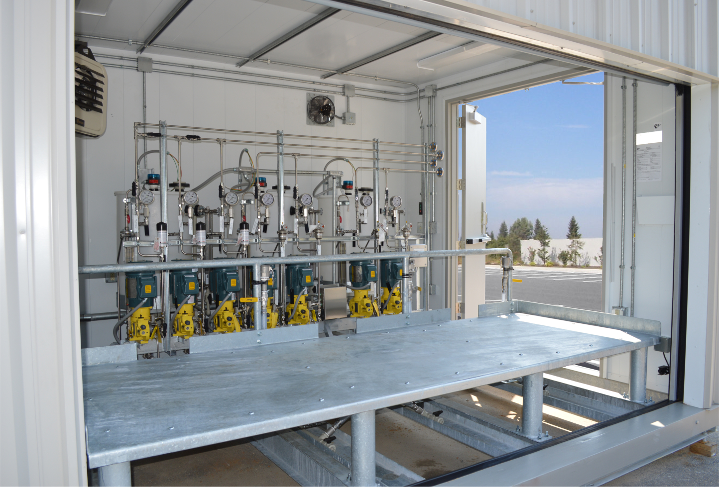 Boiler Feed Water Treatment Skid Enclosure and Coolant Powered Chemical