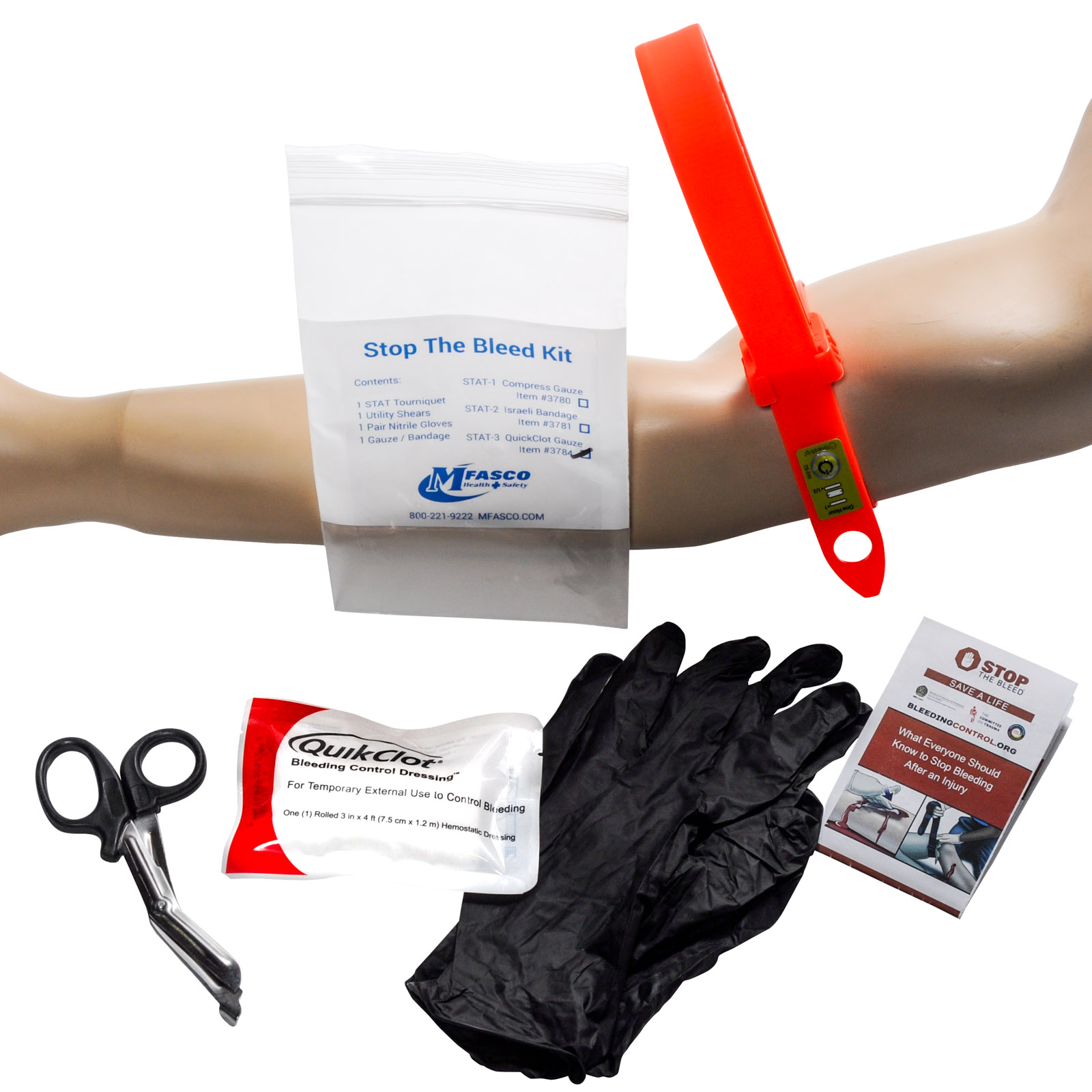 Stop The Bleed Kit STAT 3 QuikClot Dressing Superior Plus First Aid