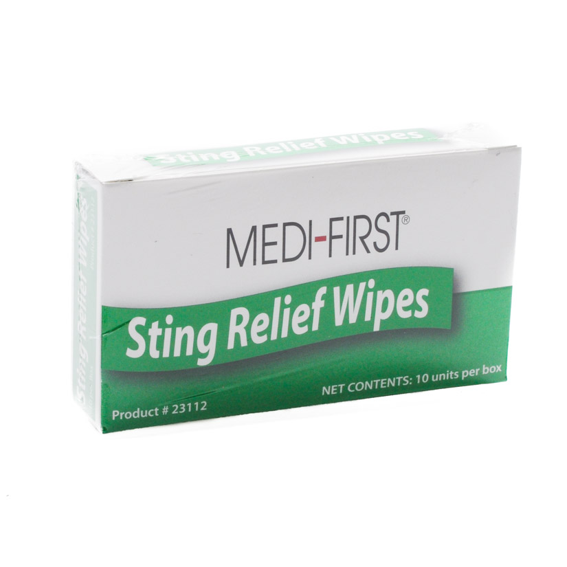 Insect Sting Relief Pads 10/box Superior Plus First Aid Supplies