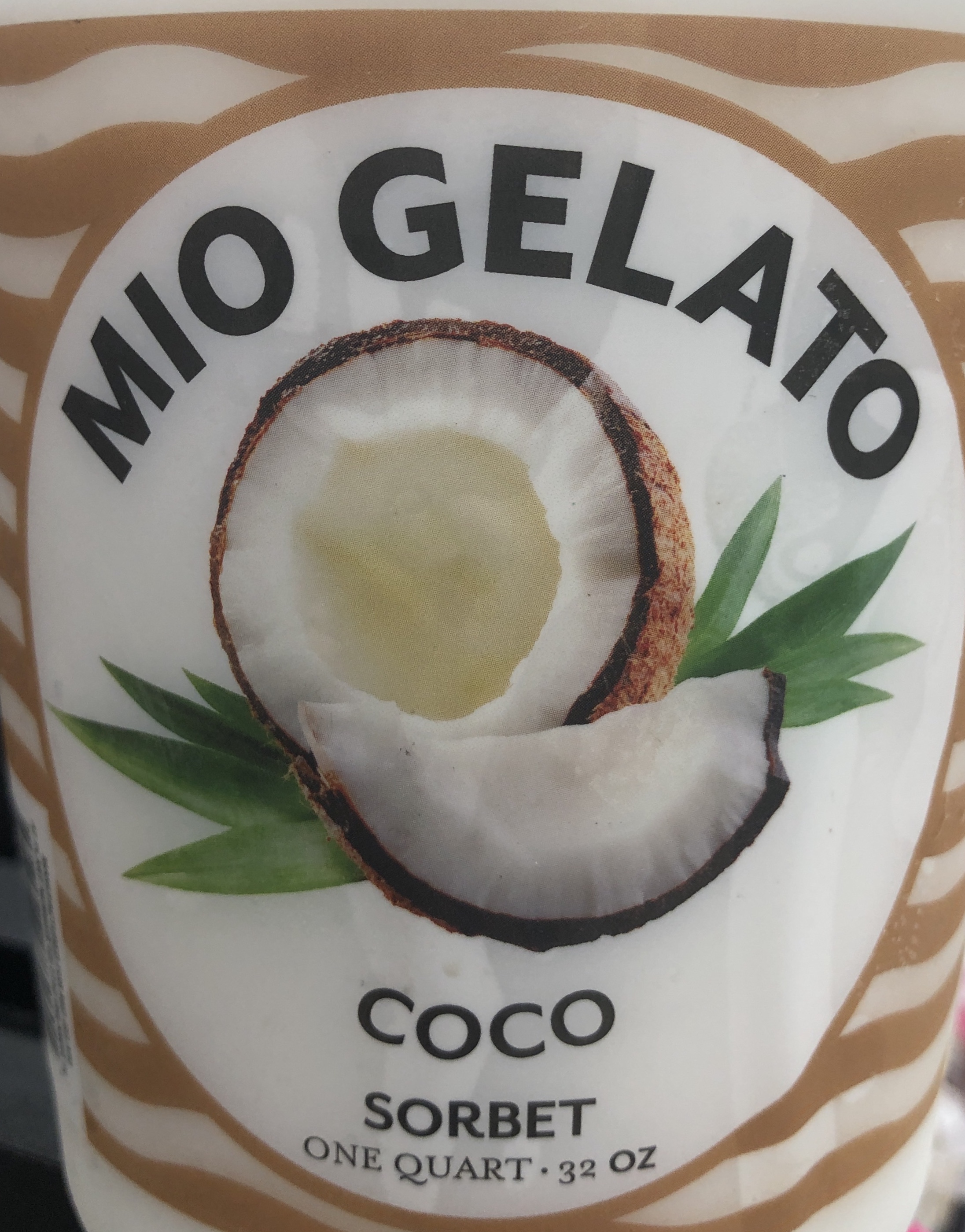 Mio Gelato Coco Sorbet, 1 quart La Comprita