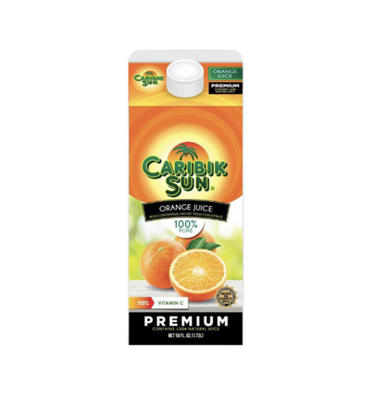 Caribik Sun Orange Juice 100 Natural, 60 fl oz La Comprita