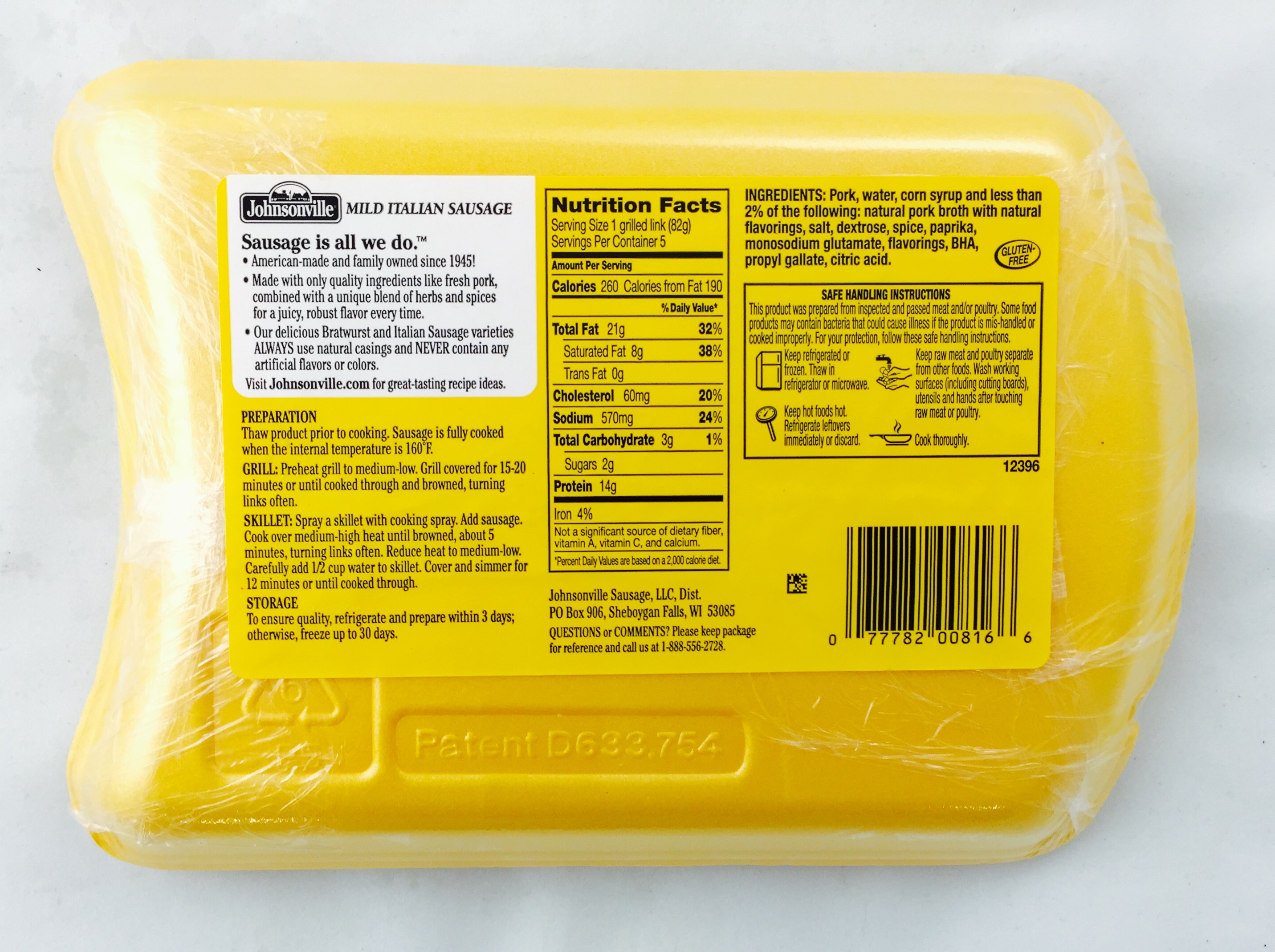 Johnsonville Mild Italian Sausage Links 19oz tray La Comprita