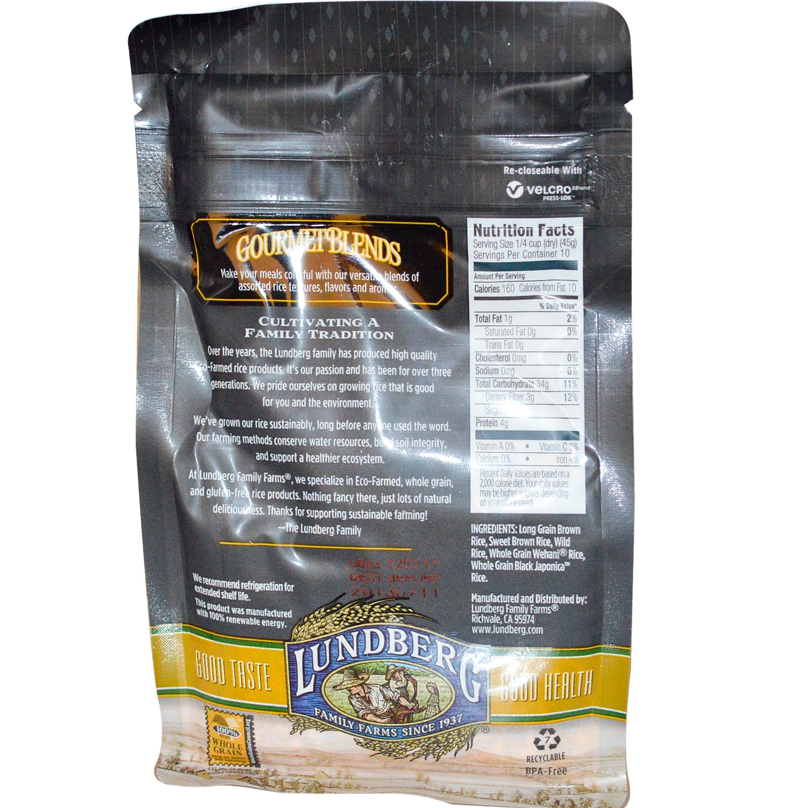 Lundberg Wild and Whole Grain Brown Rice Wild Blend 16 oz La Comprita