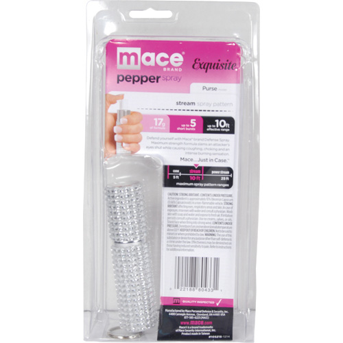 Mace Exquisite Silver Rhinestone Pepper Spray, Purse model. Super
