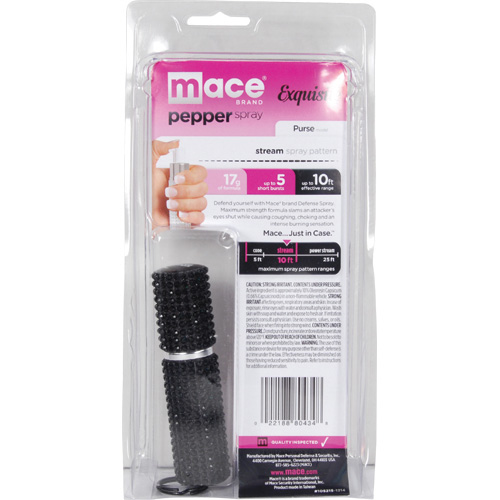 Mace Exquisite Black Rhinestone Pepper Spray, Purse model Super