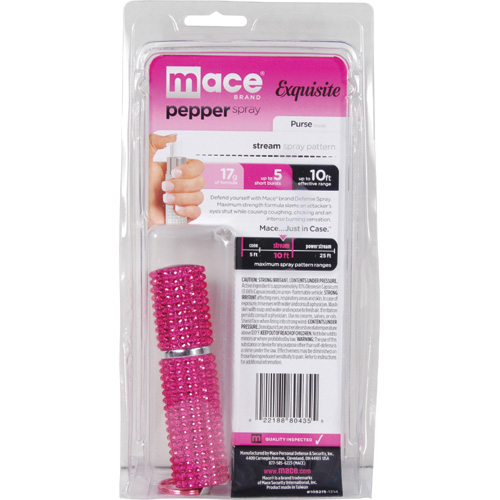 Mace Exquisite Hot Pink Rhinestone Pepper Spray, Purse model Super