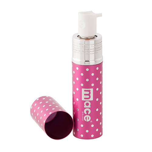 Mace Exquisite Pink Polka Dot Pepper Spray, Purse model Super Pepper