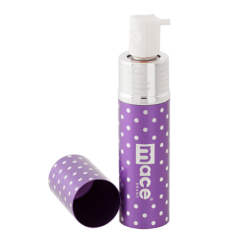 Mace Exquisite Purple Polka Dot Pepper Spray, Purse model Super