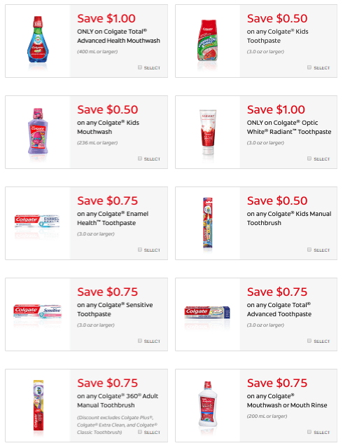 Colgate Coupons - $0.49 for Toothpaste or $1.49 for Mouthwash or
