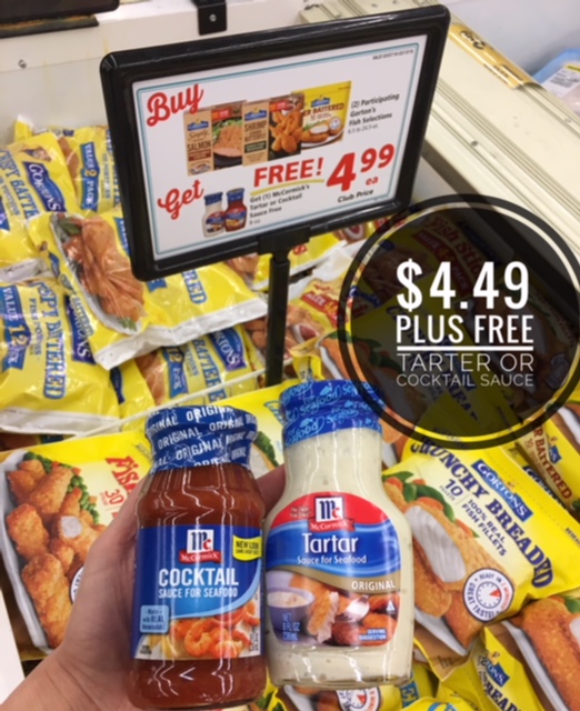 Gorton's Frozen Fish Only 4.49 Plus FREE McCormick's Tarter or