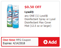 Lysol Disinfectant Spray Only $1.49 After Sale and Coupon (Reg. $5.99