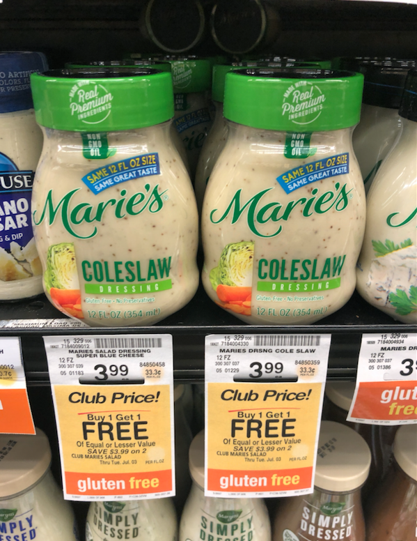 Marie's Salad Dressing Coupon & BOGO Free Sale = 1.49 Dressing