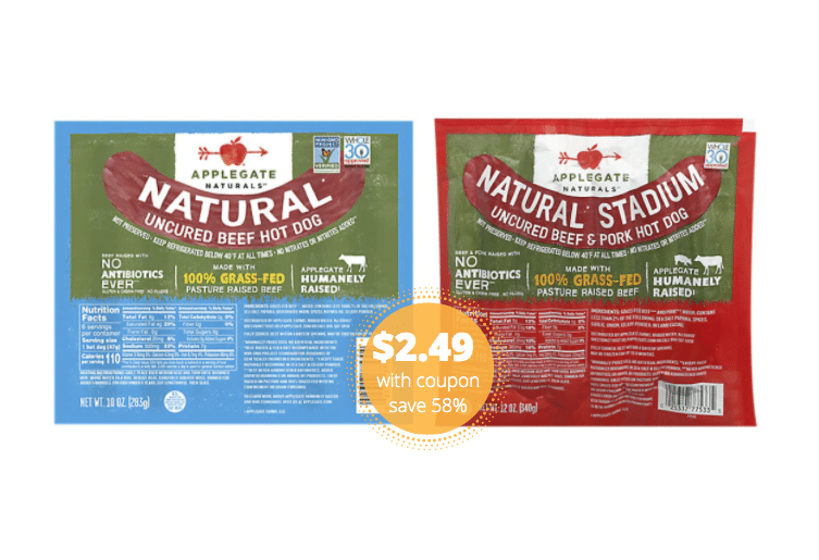 Applegate Hot Dogs Coupon and BOGO Free Sale = Great Deal on Natural