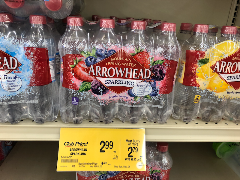 Arrowhead Sparkling Water Catalina and Sale Pay Just .22 per bottle