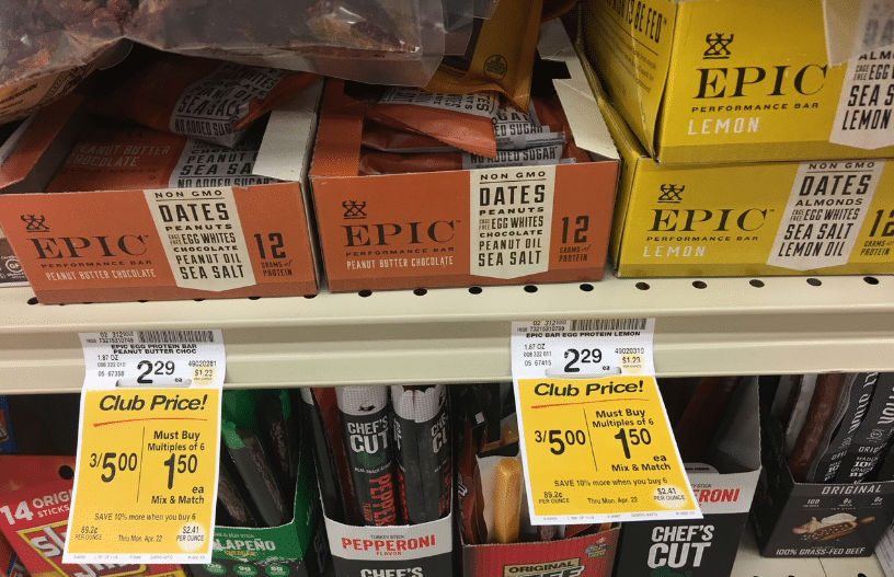 EPIC Performance Bars as low as .50 each at Safeway (Reg. 2.29