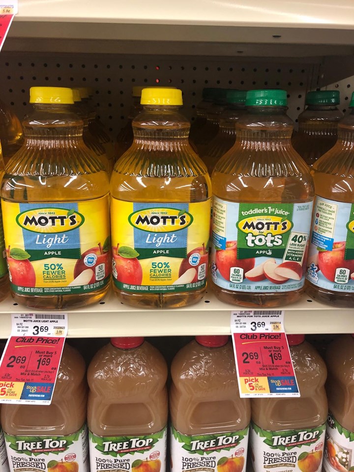 Mott's Applesauce or Juice for 1.19 After the Coupon & Sale at Safeway