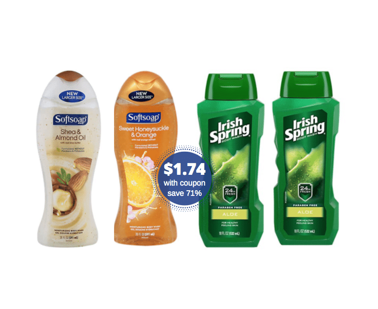 SoftSoap and Irish Spring Body Wash Just 1.74 at Safeway Super Safeway