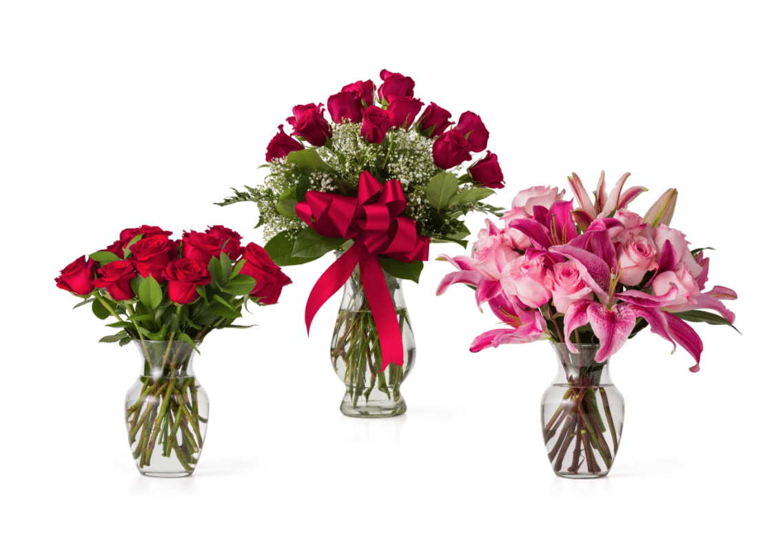 Valentine's Day Flowers from 21.99 and Free Chocolate Heart with Cards
