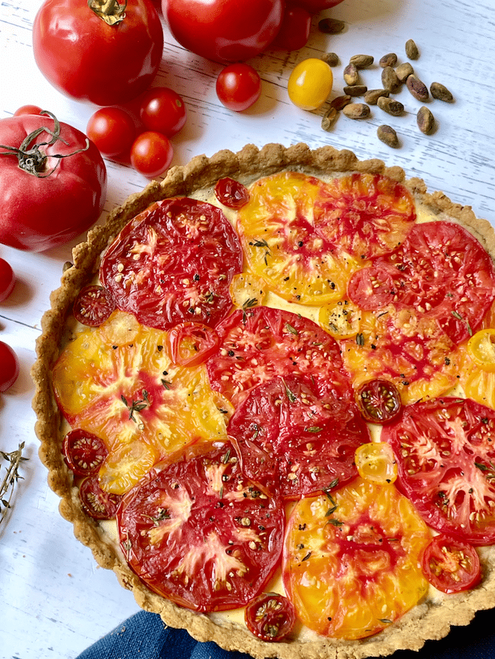 Tomato Tart With Goat Cheese and Pistachio Crust Super Safeway