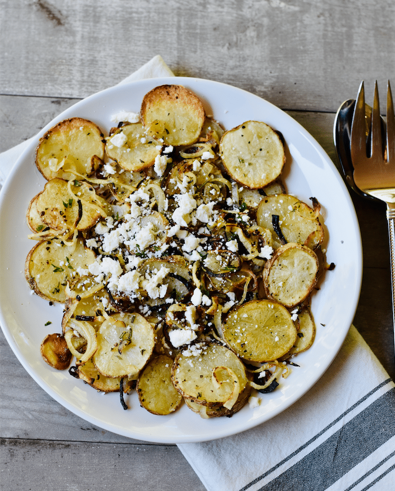 Roasted Lyonnaise Potatoes With Onions and Feta Super Safeway