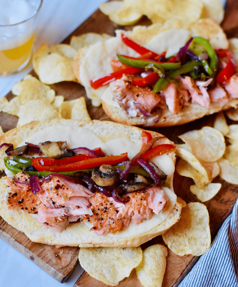 Sheet Pan Salmon Cheesesteak Super Safeway
