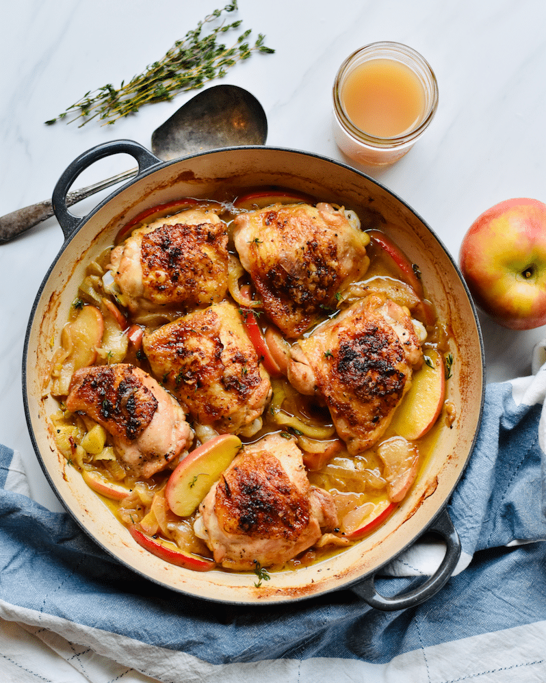 Apple Cider Braised Chicken Thighs With Apple, Fennel and Onion Super