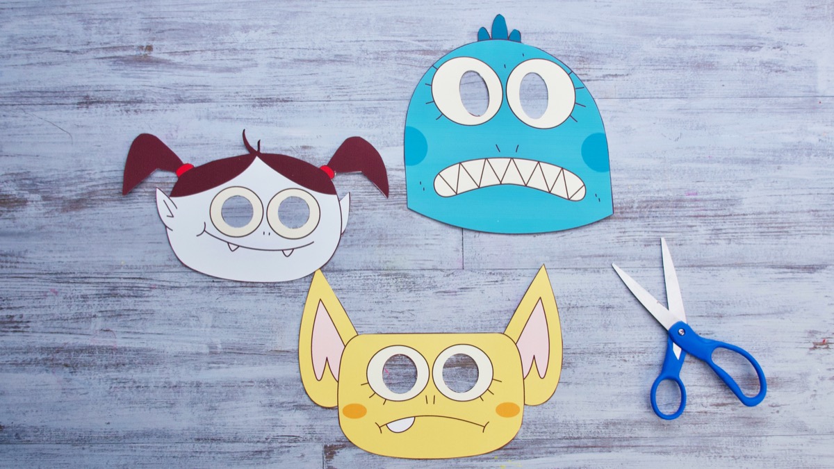 10 Monsters In The Bed Halloween Masks Super Simple