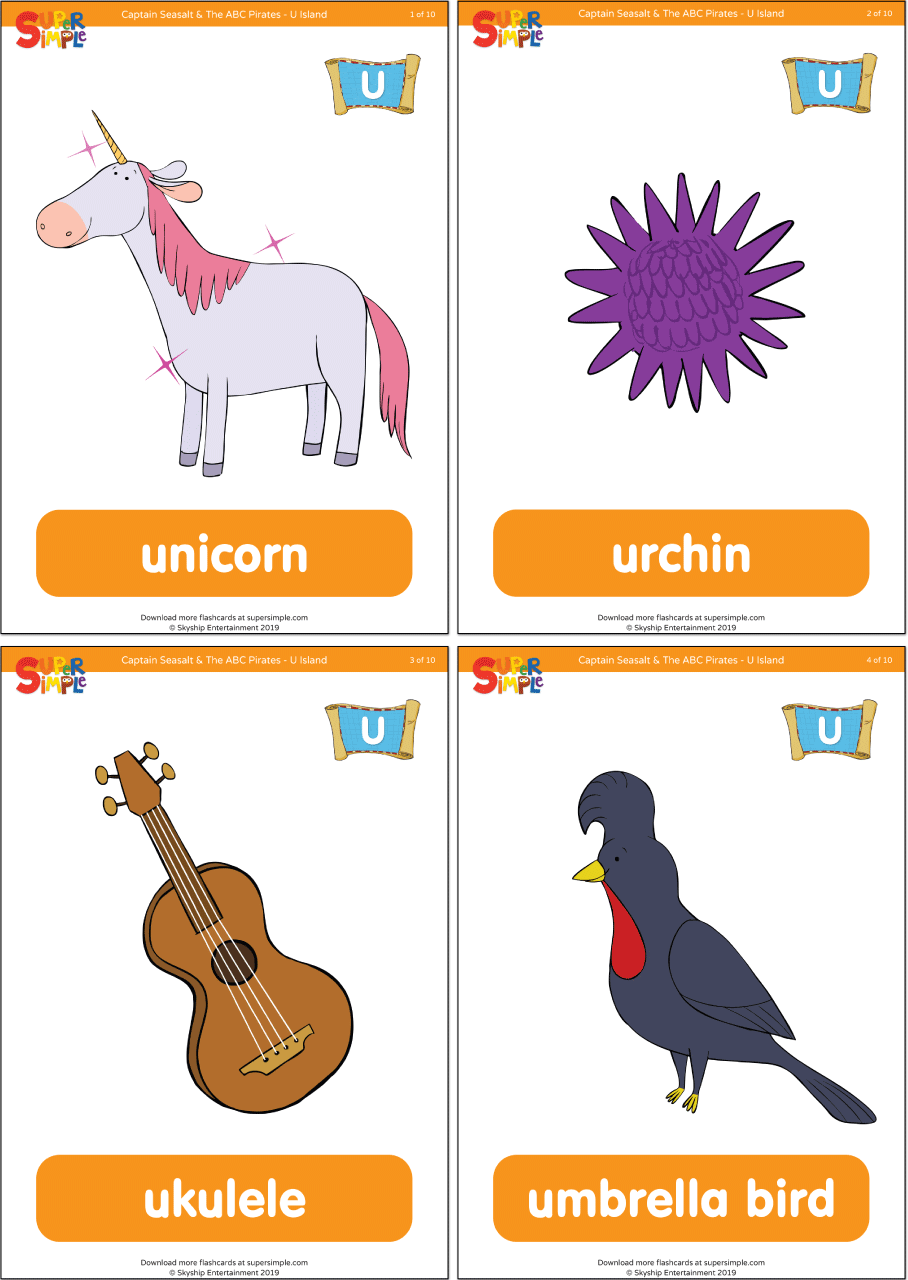 Captain Seasalt And The ABC Pirates "U" Flashcards Super Simple