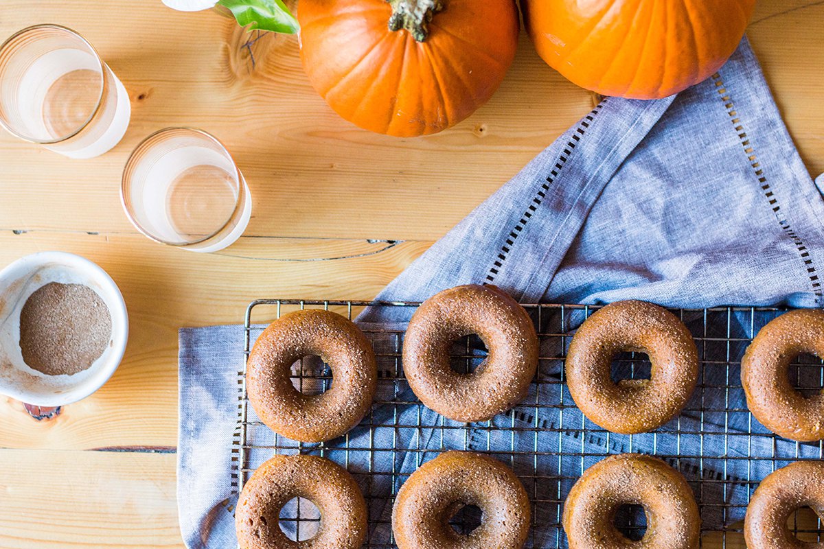 Pumpkin Doughnuts with Cinnamon Glaze Super Simple