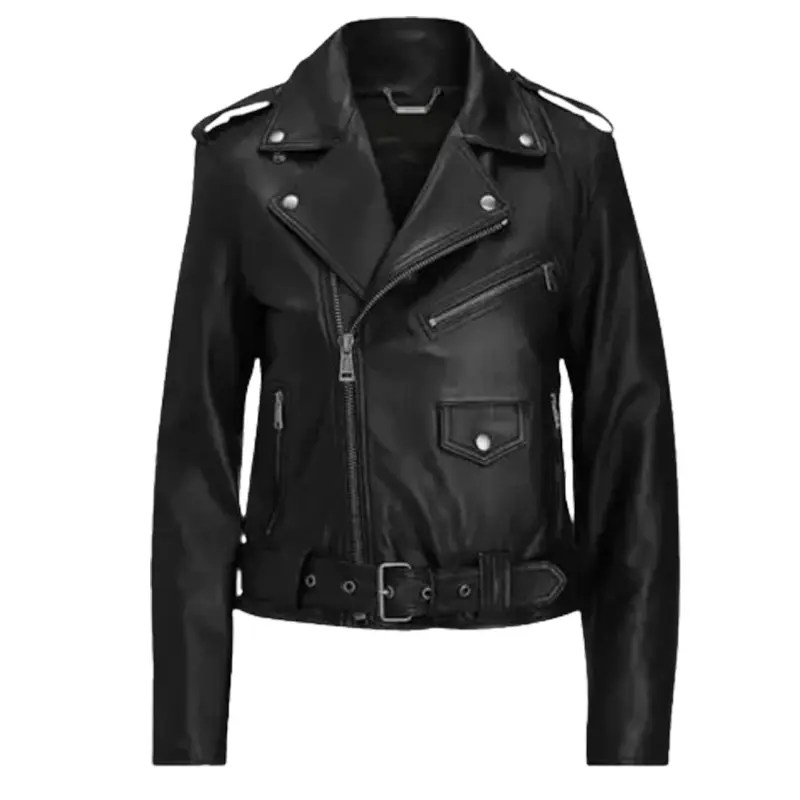Womens Asymmetrical Style Black Leather Jacket Leather Jacket