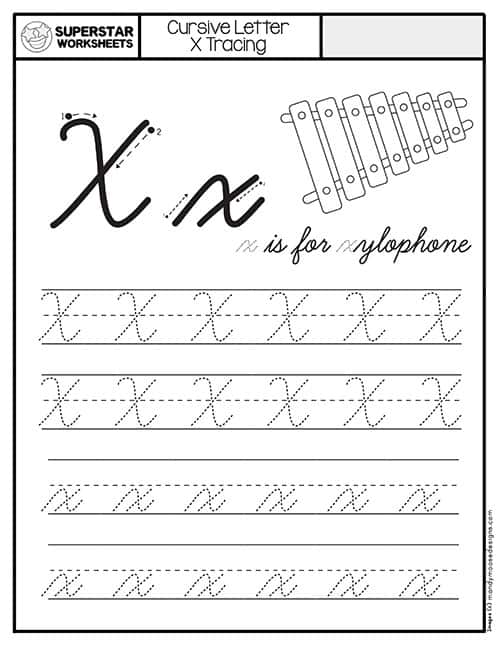 Cursive Tracing Worksheets Superstar Worksheets