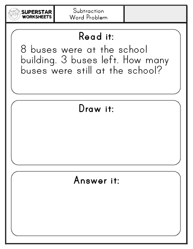 Kindergarten Subtraction Worksheets - Superstar Worksheets