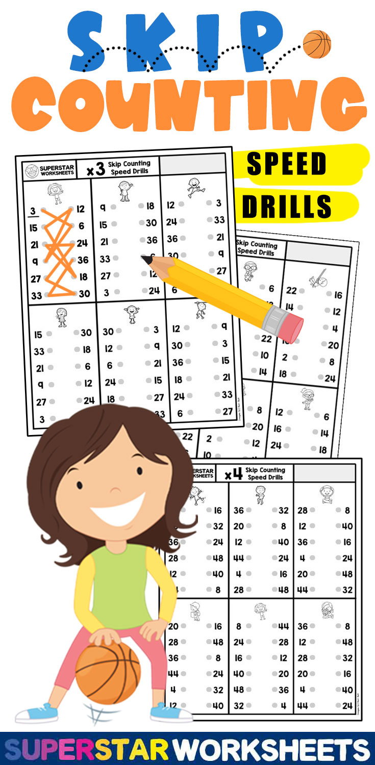Skip Counting Speed Drills Superstar Worksheets